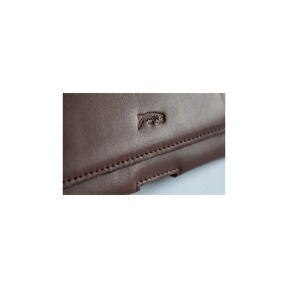 Skórzana kabura LURESKO FREYA XL do paska etui na telefon 165x82x10mm (brąz gładki)