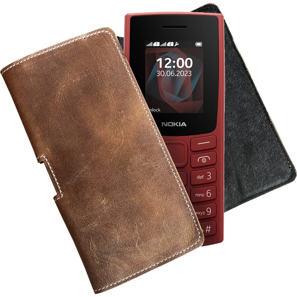 Skórzana kabura LURESKO FREYA S do paska etui na telefon 131x62x12mm - BRĄZ VINTAGE