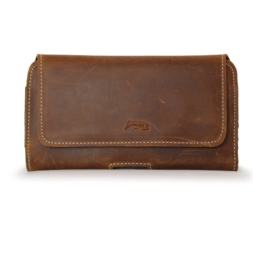 Buy LURESKO FREYA S leather holster for belt phone case 131x62x12mm - VINTAGE BROWN - LUR8 - {ean13} - Home Screen Store Europe