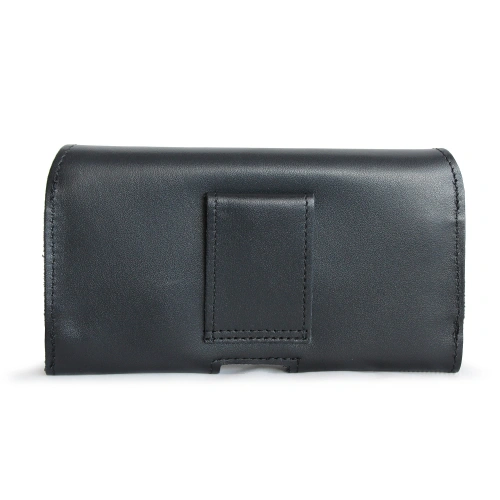 Buy LURESKO FREYA M leather holster for belt phone case 150x 72x10 - BLACK SMOOTH - LUR9 - {ean13} - Home Screen Store Europe