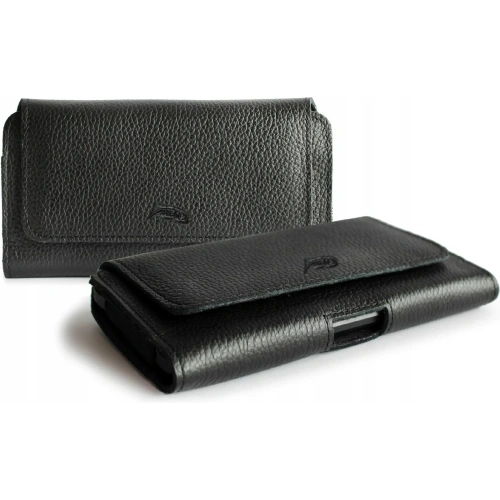 Kup LURESKO FREYA XXL Lederholster für Gürtel, Handyhülle 170x82x10mm (schwarz gerippt, schwarze Nähte) - LUR11 - {ean13} - Sklep Home Screen