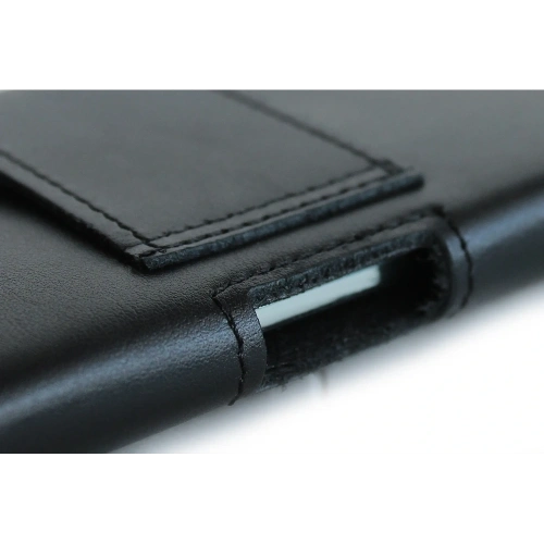 Buy LURESKO FREYA XXL leather holster for belt phone case 170x82x10mm (black smooth with black thread) - LUR10 - {ean13} - Home Screen Store Europe
