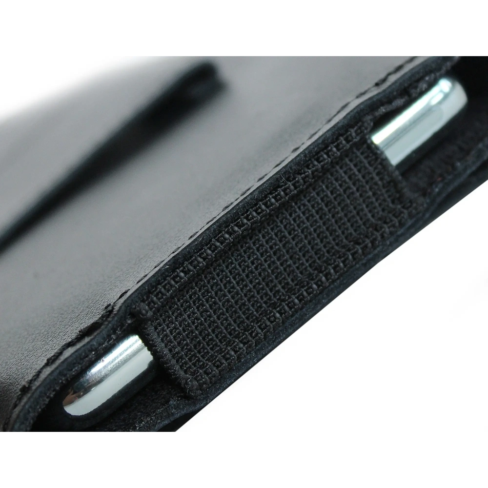Skórzana kabura LURESKO FREYA XXL do paska etui na telefon 170x82x10mm (czarny gładki czarna nić)
