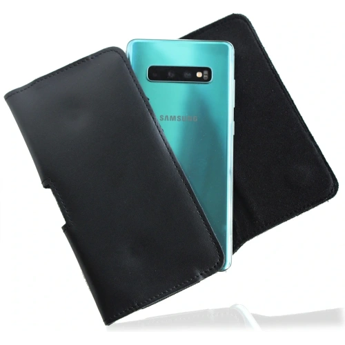 Buy LURESKO FREYA XXL leather holster for belt phone case 170x82x10mm (black smooth with black thread) - LUR10 - {ean13} - Home Screen Store Europe