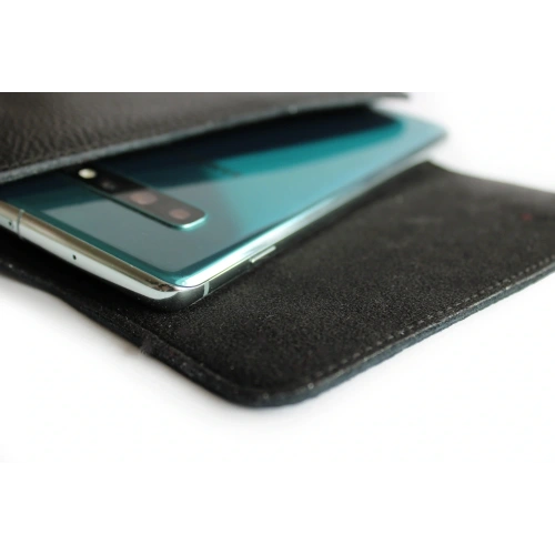 Kup LURESKO FREYA XXL Lederholster für Gürtel, Handyhülle 170x82x10mm (schwarz gerippt, schwarze Nähte) - LUR11 - {ean13} - Sklep Home Screen