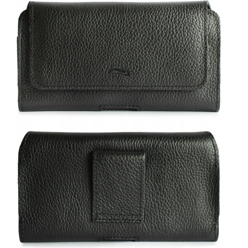 Kup LURESKO FREYA XXL Lederholster für Gürtel, Handyhülle 170x82x10mm (schwarz gerippt, schwarze Nähte) - LUR11 - {ean13} - Sklep Home Screen