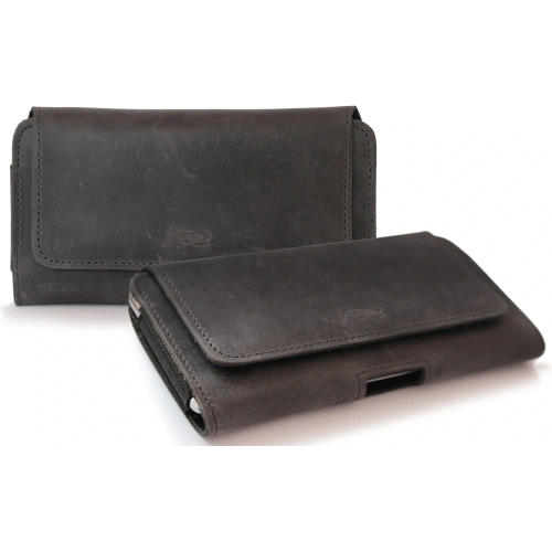 Buy LURESKO FREYA XXL leather holster for belt phone case 170x85x10mm (gray vintage gray thread) - LUR13 - {ean13} - Home Screen Store Europe