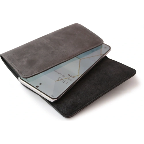 Buy LURESKO FREYA XXL leather holster for belt phone case 170x85x10mm (gray vintage gray thread) - LUR13 - {ean13} - Home Screen Store Europe