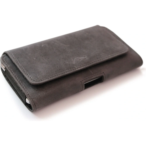 Buy LURESKO FREYA XXL leather holster for belt phone case 170x85x10mm (gray vintage gray thread) - LUR13 - {ean13} - Home Screen Store Europe