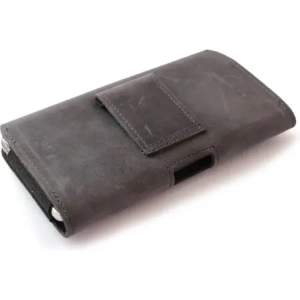 Kup LURESKO FREYA XXL Lederholster für Gürtel Handyhülle 170x85x10mm (grau vintage mit grauem Faden) - LUR13 - {ean13} - Sklep Home Screen