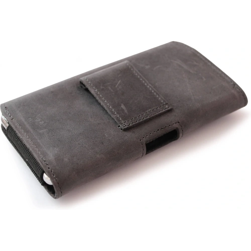 Buy LURESKO FREYA XXL leather holster for belt phone case 170x85x10mm (gray vintage gray thread) - LUR13 - {ean13} - Home Screen Store Europe
