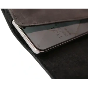 Kup Husa din piele LURESKO FREYA XXL pentru telefon, cu suport pentru curea, dimensiuni 170x85x10mm (gri vintage cu fir gri) - LUR13 - {ean13} - Sklep Home Screen