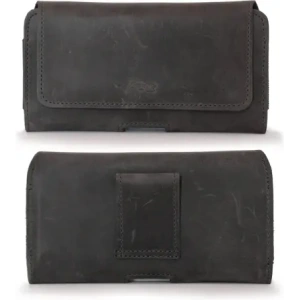 Kup LURESKO FREYA XXL Lederholster für Gürtel Handyhülle 170x85x10mm (grau vintage mit grauem Faden) - LUR13 - {ean13} - Sklep Home Screen