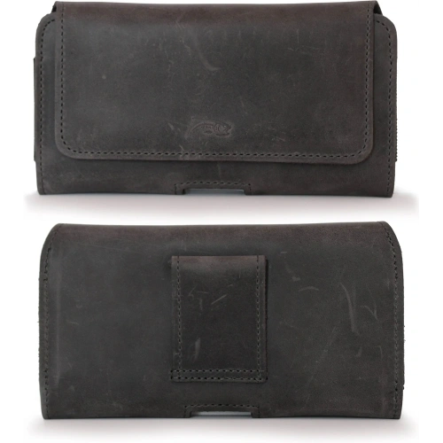 Buy LURESKO FREYA XXL leather holster for belt phone case 170x85x10mm (gray vintage gray thread) - LUR13 - {ean13} - Home Screen Store Europe