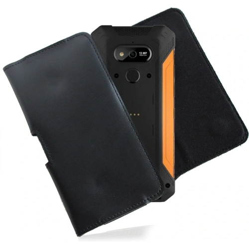 Buy LURESKO FREYA 3XL leather holster for belt, phone case 175x83x15 (black smooth with black thread) - LUR15 - {ean13} - Home Screen Store Europe