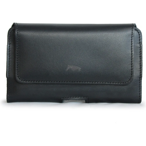 Buy LURESKO FREYA 3XL leather holster for belt, phone case 175x83x15 (black smooth with black thread) - LUR15 - {ean13} - Home Screen Store Europe