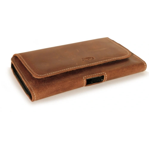 Buy LURESKO FREYA 3XL leather holster for belt, phone case 175x83x15 (vintage brown with white thread) - LUR16 - {ean13} - Home Screen Store Europe
