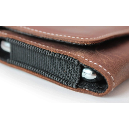 Buy LURESKO FREYA 3XL leather holster for belt, phone case 175x83x15 (vintage brown with white thread) - LUR16 - {ean13} - Home Screen Store Europe