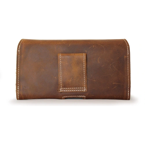 Buy LURESKO FREYA 3XL leather holster for belt, phone case 175x83x15 (vintage brown with white thread) - LUR16 - {ean13} - Home Screen Store Europe