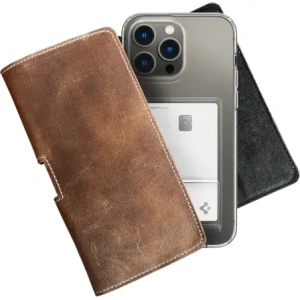 Kup LURESKO FREYA 3XL Lederholster für den Gürtel, Handyhülle 175x83x15 (vintage braun mit weißen Nähten) - LUR16 - {ean13} - Sklep Home Screen