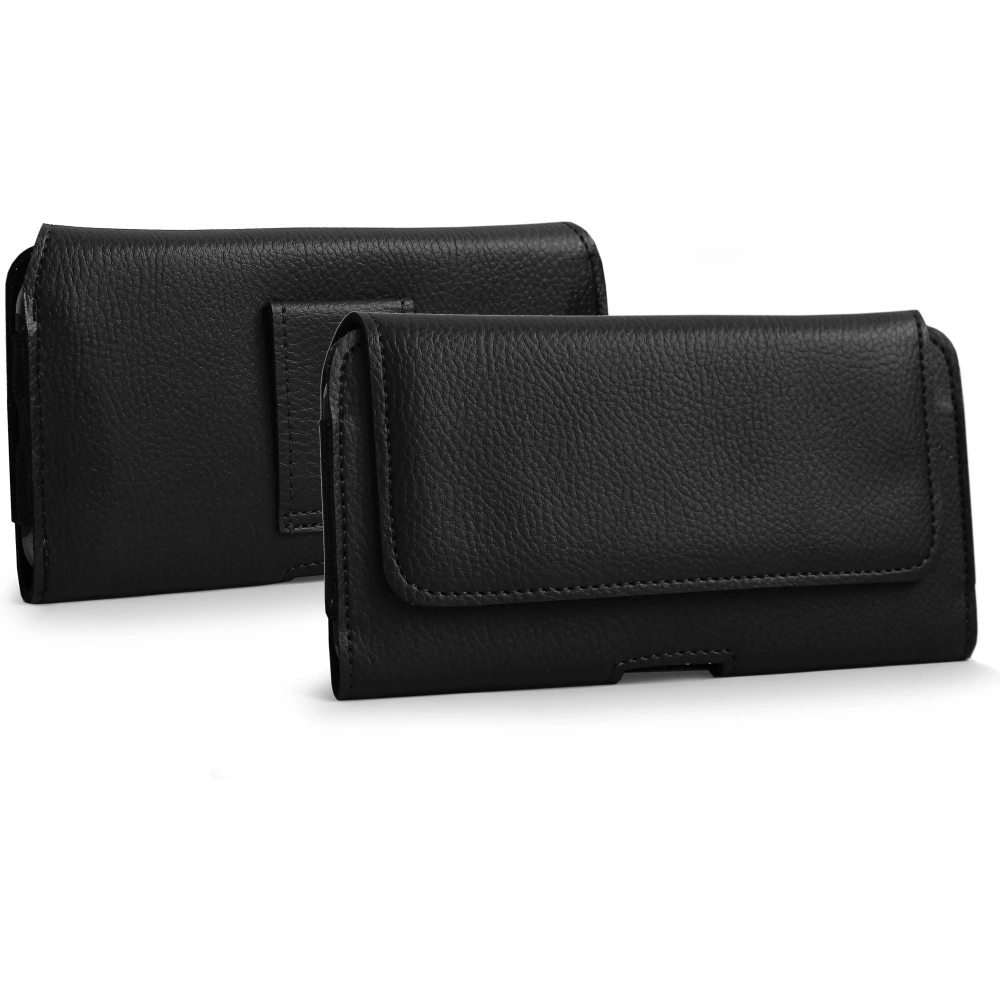 Kabura LURESKO HEL S do paska Eco etui na telefon 131x62x12mm (czarny karbowany czarny nić)