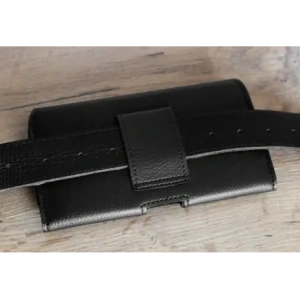 Kup LURESKO HEL XL Holster für Eco-Gürtel, Handyhülle 165x82x12 (schwarz gerippt mit schwarzem Faden) - LUR18 - {ean13} - Sklep Home Screen