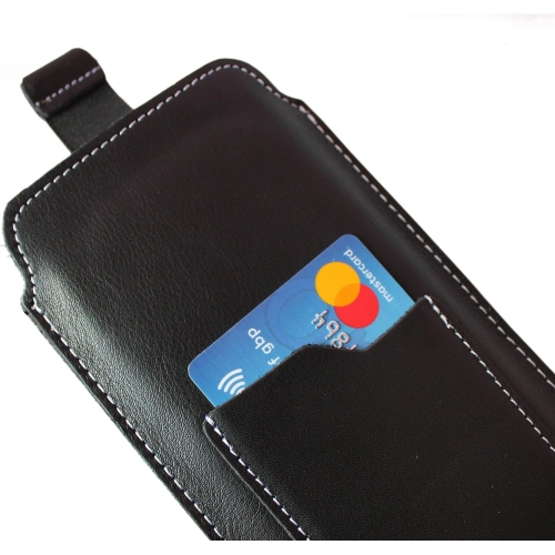 Kup Husa universală din piele LURESKO ASTER XXXL cu buclă pentru un lanyard, pentru telefoane de 6,5' - 6,9' (neagră mată cu fir alb) - LUR21 - {ean13} - Sklep Home Screen