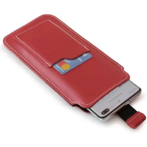Buy LURESKO ASTER XXXL universal leather case with a loop for a strap, for phones 6.5' - 6.9' (red with white stitching) - LUR23 - {ean13} - Home Screen Store Europe
