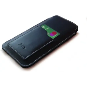 Kup Husa universală din piele LURESKO ASTER XXXL cu un bucle pentru curea, pentru telefoane de 6.5' - 6.9' (albastru marin cu fir alb) - LUR24 - {ean13} - Sklep Home Screen