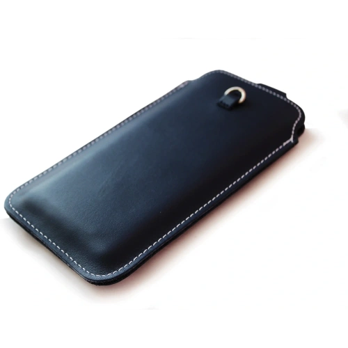 Buy LURESKO ASTER XXXL universal leather case with a loop for a strap, for phones 6.5' - 6.9' (navy blue with white thread) - LUR24 - {ean13} - Home Screen Store Europe