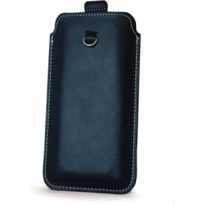 Kup Husa universală din piele LURESKO ASTER XXXL cu un bucle pentru curea, pentru telefoane de 6.5' - 6.9' (albastru marin cu fir alb) - LUR24 - {ean13} - Sklep Home Screen