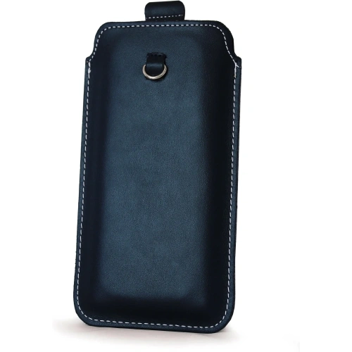 Buy LURESKO ASTER XXXL universal leather case with a loop for a strap, for phones 6.5' - 6.9' (navy blue with white thread) - LUR24 - {ean13} - Home Screen Store Europe