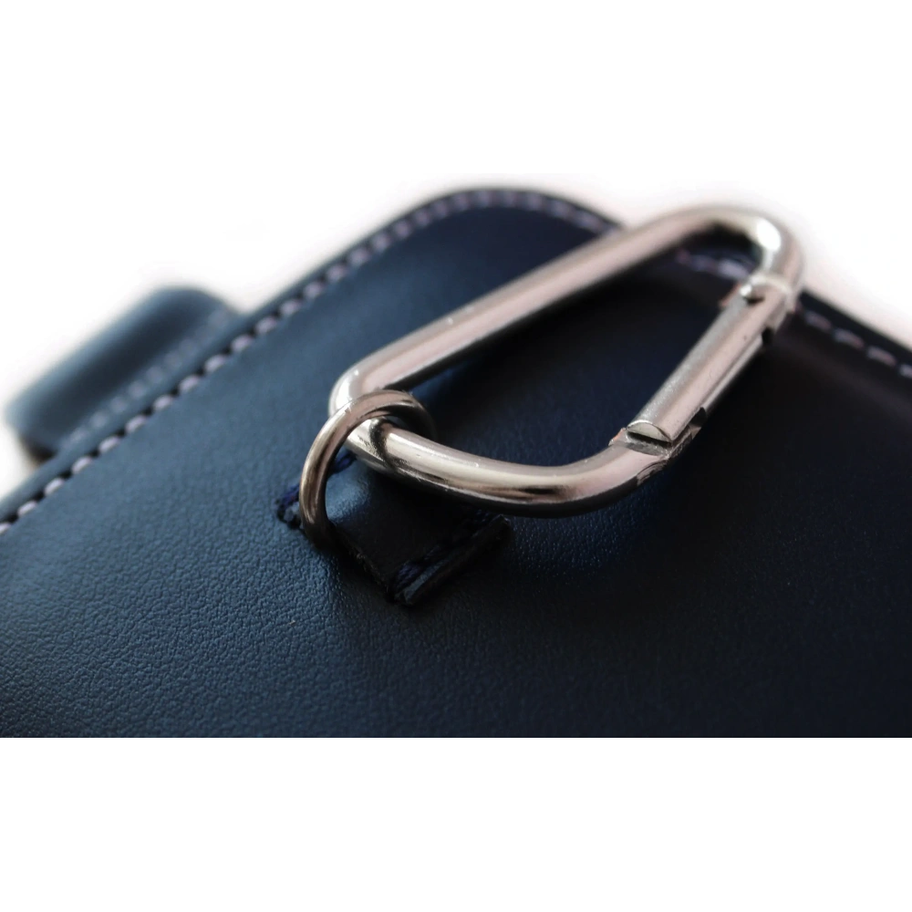 Skórzane etui uniwersalne LURESKO ASTER XXXL z oczkiem na smycz wsuwka na telefon 6.5' - 6.9' (granatowy biała nić)