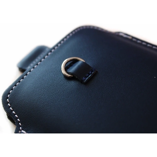Buy LURESKO ASTER XXXL universal leather case with a loop for a strap, for phones 6.5' - 6.9' (navy blue with white thread) - LUR24 - {ean13} - Home Screen Store Europe