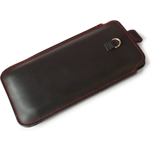 Buy LURESKO ASTER XXXL universal leather case with a loop for a strap, designed for phones 6.5' - 6.9' (smooth black with red stitching) - LUR26 - {ean13} - Home Screen Store Europe
