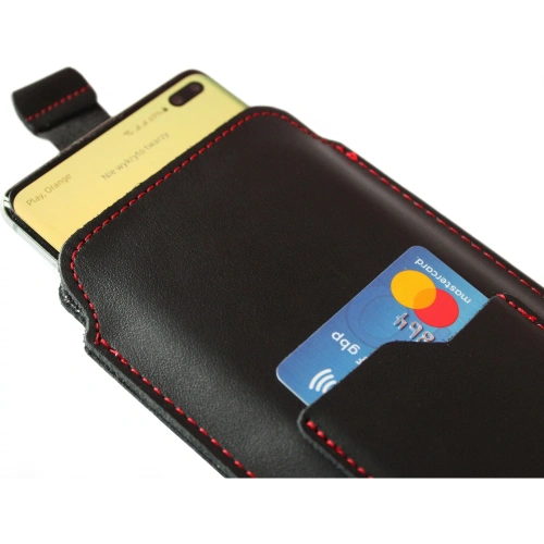 Buy LURESKO ASTER XXXL universal leather case with a loop for a strap, designed for phones 6.5' - 6.9' (smooth black with red stitching) - LUR26 - {ean13} - Home Screen Store Europe