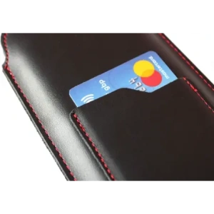 Buy LURESKO ASTER XXXL universal leather case with a loop for a strap, designed for phones 6.5' - 6.9' (smooth black with red stitching) - LUR26 - {ean13} - Home Screen Store Europe