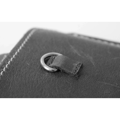 Buy LURESKO ASTER XXXL universal leather case with a loop for a strap, slip-in for phone 6.5' - 6.9' (gray vintage with white thread) - LUR27 - {ean13} - Home Screen Store Europe