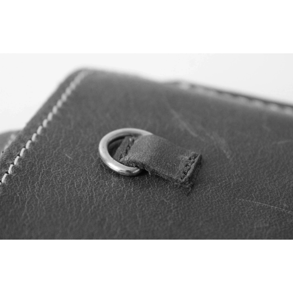 Skórzane etui uniwersalne LURESKO ASTER XXXL z oczkiem na smycz wsuwka na telefon 6.5' - 6.9' (szary vintage biała nić)