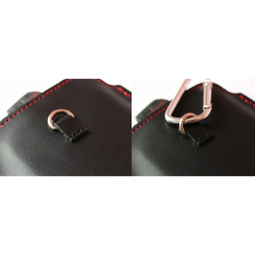 Buy LURESKO ASTER XXXL universal leather case with a loop for a strap, designed for phones 6.5' - 6.9' (smooth black with red stitching) - LUR26 - {ean13} - Home Screen Store Europe