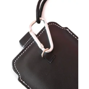 Buy LURESKO ASTER 4XL universal leather case with a loop for a strap, slide-in for a phone up to 7' (smooth black with white thread) - LUR28 - {ean13} - Home Screen Store Europe
