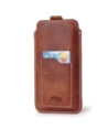 Buy LURESKO ASTER XXL universal leather case with a loop for a lanyard for 5.8' - 6.1' phone (vintage brown with white thread) - LUR32 - {ean13} - Home Screen Store Europe