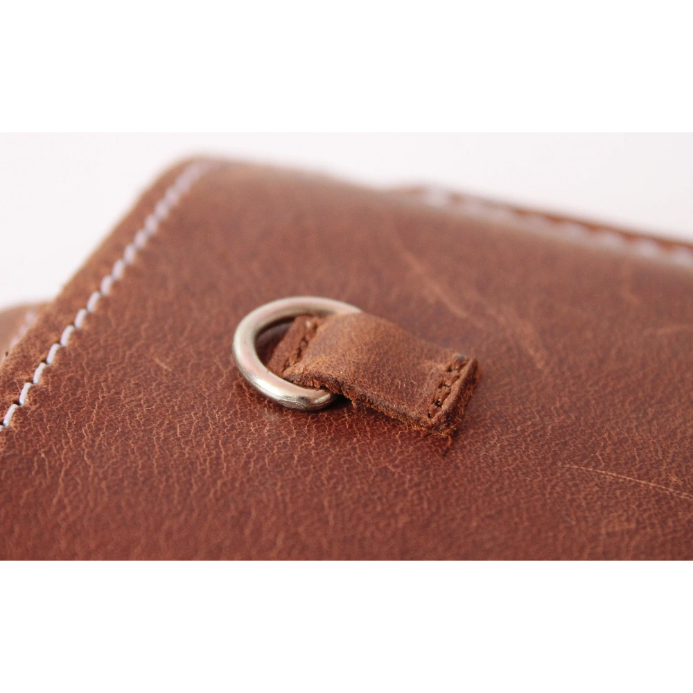 Skórzane etui uniwersalne LURESKO ASTER XXL z oczkiem na smycz wsuwka na telefon 5.8' - 6.1' (brąz vintage biała nić)