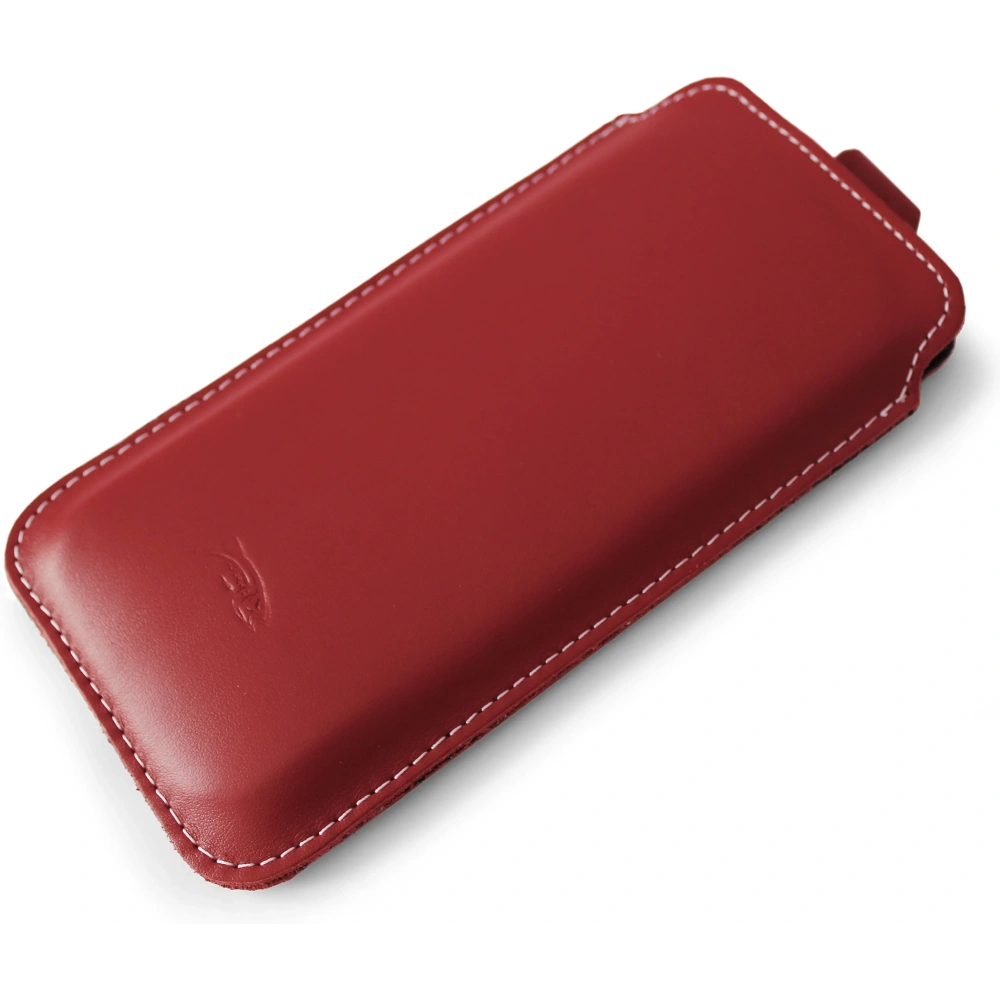 Skórzane etui wsuwane LURESKO LILLA XXXL wsuwka na telefon 6.5' - 6.9' (czerwony gładki biała nić)