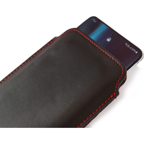 Buy LURESKO LILLA XXXL leather slip case slip case for phone 6.5' - 6.9' (smooth black with red thread) - LUR36 - {ean13} - Home Screen Store Europe
