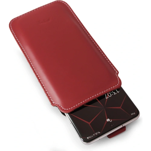 Buy LURESKO LILLA XXXL leather slipcase slipcase for phone 6.5' - 6.9' (red smooth with white thread) - LUR37 - {ean13} - Home Screen Store Europe