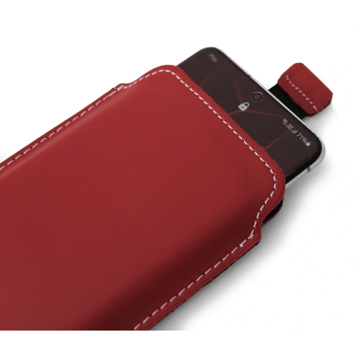 Buy LURESKO LILLA XXXL leather slipcase slipcase for phone 6.5' - 6.9' (red smooth with white thread) - LUR37 - {ean13} - Home Screen Store Europe