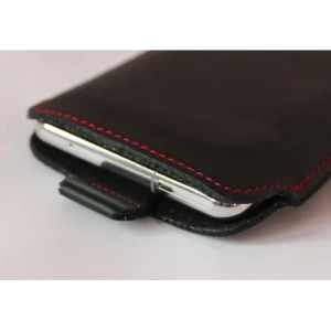 Buy LURESKO LILLA XXXL leather slip case slip case for phone 6.5' - 6.9' (smooth black with red thread) - LUR36 - {ean13} - Home Screen Store Europe