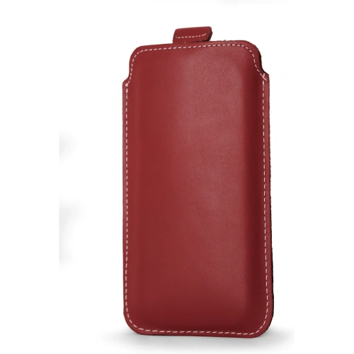 Buy LURESKO LILLA XXXL leather slipcase slipcase for phone 6.5' - 6.9' (red smooth with white thread) - LUR37 - {ean13} - Home Screen Store Europe