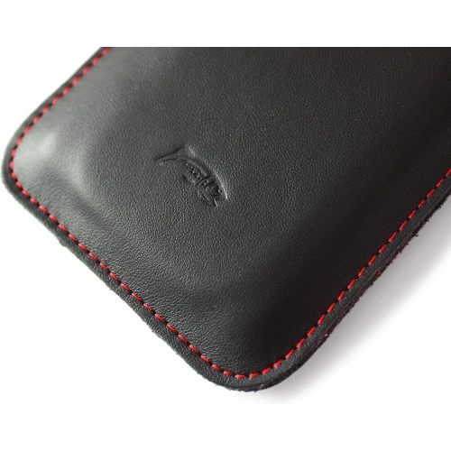 Buy LURESKO LILLA XXXL leather slip case slip case for phone 6.5' - 6.9' (smooth black with red thread) - LUR36 - {ean13} - Home Screen Store Europe